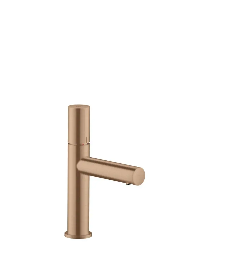 AXOR Einhebel-Waschtischmischer mit hohem Auslauf, in Brushed Red Gold. Der Griff ist auf der Oberseite platziert. Eignet sich für zeitgemäße Waschtischinstallationen.